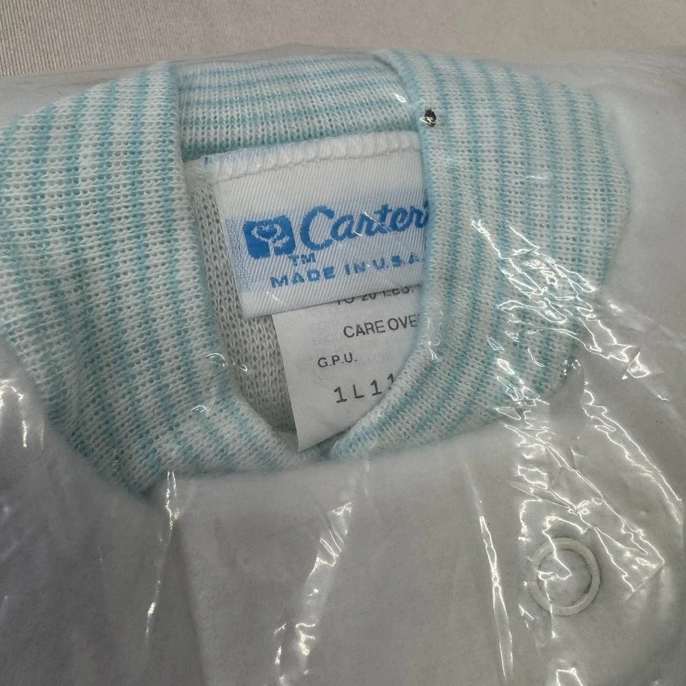 Carters sleeping bag pajamas sleep sack NOS vintage Unisex Newborn‎ white bunny